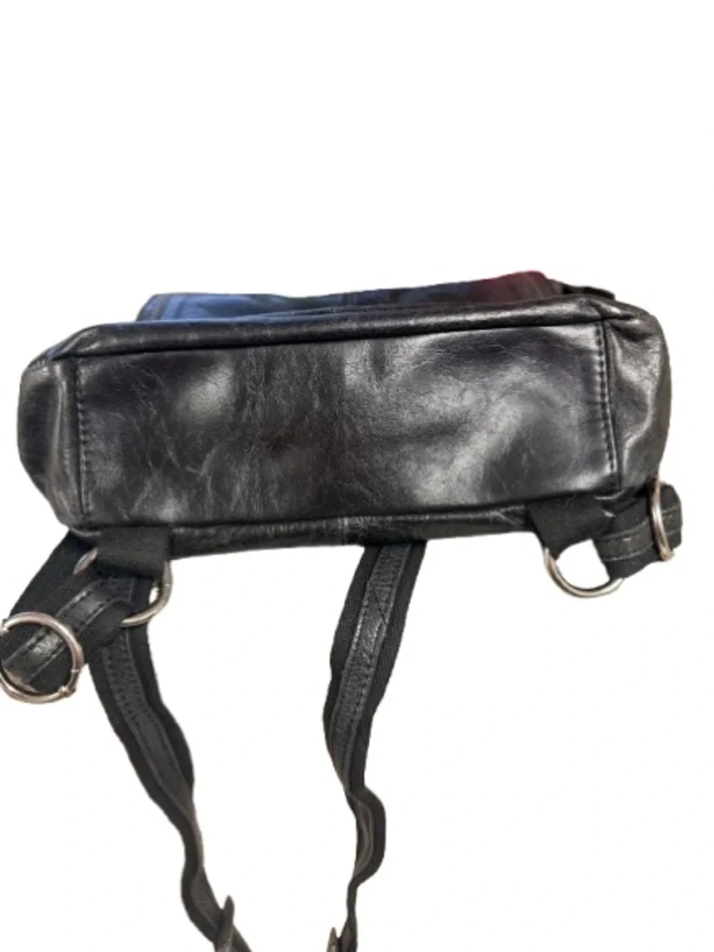 The Sak Black Leather Convertible Backpack Shoulder Bag Slouchy Boho